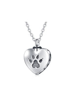 Funki Buys | Cremation Urn Necklaces | Pet Paw Love Heart Pendant
