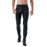 Funki Buys | Pants | Men's Skinny Faux Leather Pants | Slim Trousers