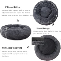 Funki Buys | Pet Beds | Dog Bed | Round Fluffy Pet Bed | Donut Cat Bed