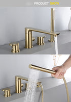 Funki Buys | Faucets | Luxury Gold Brass Bath Taps and Shower Headset