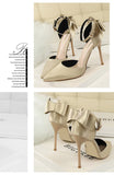 Funki Buys | Shoes | Women's Silk High Heels | Silk Bow Stiletto Pumps