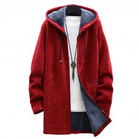 Funki Buys | Jackets | Men's Long Sleeve Plush Hoodie Sweater | Zip Up