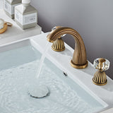 Funki Buys | Faucets | Luxury Gold Crystal Antique Style Tap Wear Sets 3 Pcs