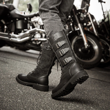 Funki Buys | Boots | Men's Gothic Punk Biker Boots | Mid-Calf Boots
