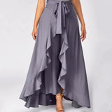 Funki Buys | Skirts | Women's Elegant Long Ruffled Skirt Pant Set