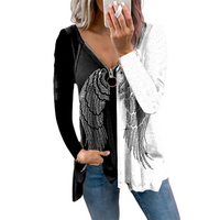 Funki Buys | Shirts | Women's Long Sleeved Wings Zip Up Shirts