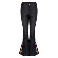Funki Buys | Pants | Women's Boho Hippy Jeans | Embroider Bell Bottoms