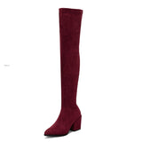 Funki Buys | Boots | Women's Mid Heel Over-the-Knee Boot | Square Heel