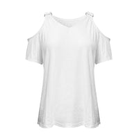 Funki Buys | Shirts | Women's Summer Cut Out Shoulder Top | Blouse