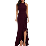 Funki Buys | Dresses | Women's High Split Ruffled Evening Party Dress