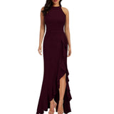 Funki Buys | Dresses | Women's High Split Ruffled Hem Long Dress