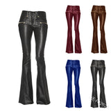 Funki Buys | Pants | Women's Faux Leather Pants | Elegant Chic Vintage
