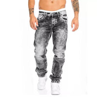 Funki Buys | Pants | Men's Punk Skinny Denim Pants | Zipper Jeans
