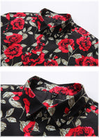 Funki Buys | Shirts | Men's Floral Print Long Sleeved Dress Shirt