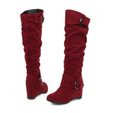 Funki Buys | Boots | Women's Mid Calf Long Boots | Wedge High Heel