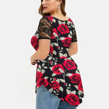 Funki Buys | Shirts | Women's Floral Lace Overlay Shirt | Summer Top