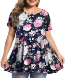 Funki Buys | Shirts | Women's Plus Size Summer Loose Fit Floral Shirts