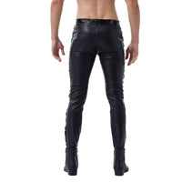Funki Buys | Pants | Men's Skinny Faux Leather Pants | Slim Trousers