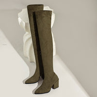 Funki Buys | Boots | Women's Mid Heel Over-the-Knee Boot | Square Heel