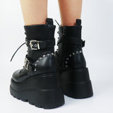 Funki Buys | Boots | Women's Platform Wedges | Gothic Ankle Boots