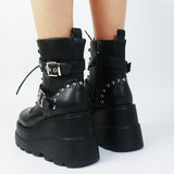 Funki Buys | Boots | Women's Platform Wedges | Gothic Ankle Boots