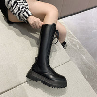 Funki Buys | Boots | Women's Lace Up Chunky Boots | Gothic Biker