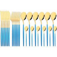 Funki Buys | Cutlery Sets | Gold Stainless Steel 24 Pcs Set | Mirror Polish