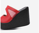 Funki Buys | Shoes | Women's Platform Wedge Sandals | Mesh Slip Ons