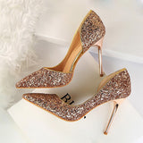 Funki Buys | Shoes | Women's Elegant Glitter Wedding Shoes | Stilettos