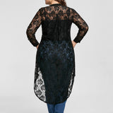 Funki Buys | Shirts | Women's Elegant Plus Size Top | Long Lace Blouse