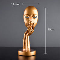 Funki Buys | Statues | Ornament, Abstract Woman's Face | Resin Art Sculpture