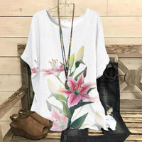 Funki Buys | Shirts | Women's Flower Print Blouse | Floral Tunic 5XL