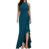 Funki Buys | Dresses | Women's High Split Ruffled Hem Long Dress