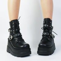 Funki Buys | Boots | Women's Punk Platform Ankle Wedge Boots