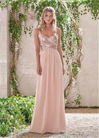 Funki Buys | Dresses | Women's Prom Bridesmaid Dress | Sequin Chiffon