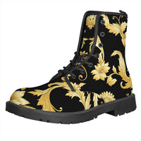 Funki Buys | Boots | Women's Men's British Golden Baroque Floral Ankle Boot