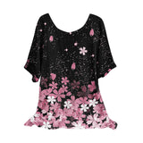 Funki Buys | Shirts | Women's Flower Print Blouse | Floral Tunic 5XL