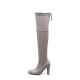 Funki Buys | Boots | Women's Over-the-Knee Chelsea Boots | High Square