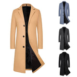 Funki Buys | Jackets | Men's Long Woolen Peacoat | Trench Coat Overcoat