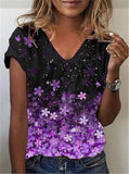 Funki Buys | Shirts | Women's Floral Print V-Neck Tunic Top | 6XL