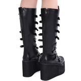 Funki Buys | Boots | Women's High Platform Buckle Boots | Wedges