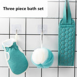 Funki Buys | Back Scrubber | Soft Loofah Bath Brush Belt 3 Pcs Set