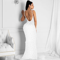 Funki Buys | Dresses | Women's Diamond Pearl Bodycon Evening Gown