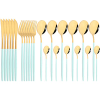 Funki Buys | Cutlery Sets | Gold Stainless Steel 24 Pcs Set | Mirror Polish