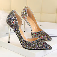 Funki Buys | Shoes | Women's Elegant Glitter Wedding Shoes | Stilettos