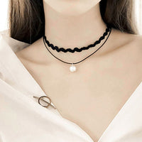 Funki Buys | Necklaces | Women's Black PU Velvet Choker Necklace