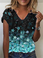 Funki Buys | Shirts | Women's Floral Print V-Neck Tunic Top | 6XL