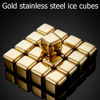 Funki Buys | Whisky Stones | Gold Stainless Steel Reusable Ice Cubes