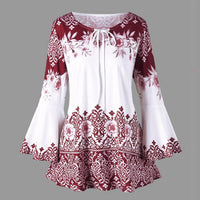 Funki Buys | Shirts | Women's Plus Size Top | Floral Long Sleeve Blouse