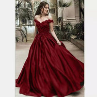 Funki Buys | Dresses | Women's Elegant Satin Ball Gown | Prom | Bridal